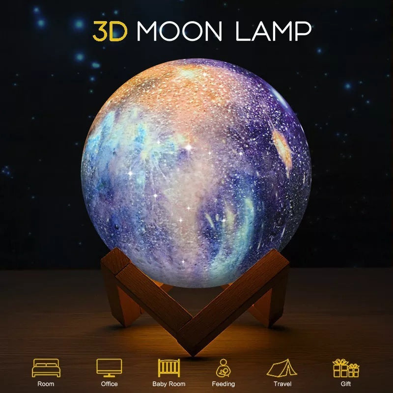 LED USB Star Galaxy Moon Lamp Stand Remote 3D Bedroom Night Light USB LED Earth Planet Lamp - Blitzwear Co