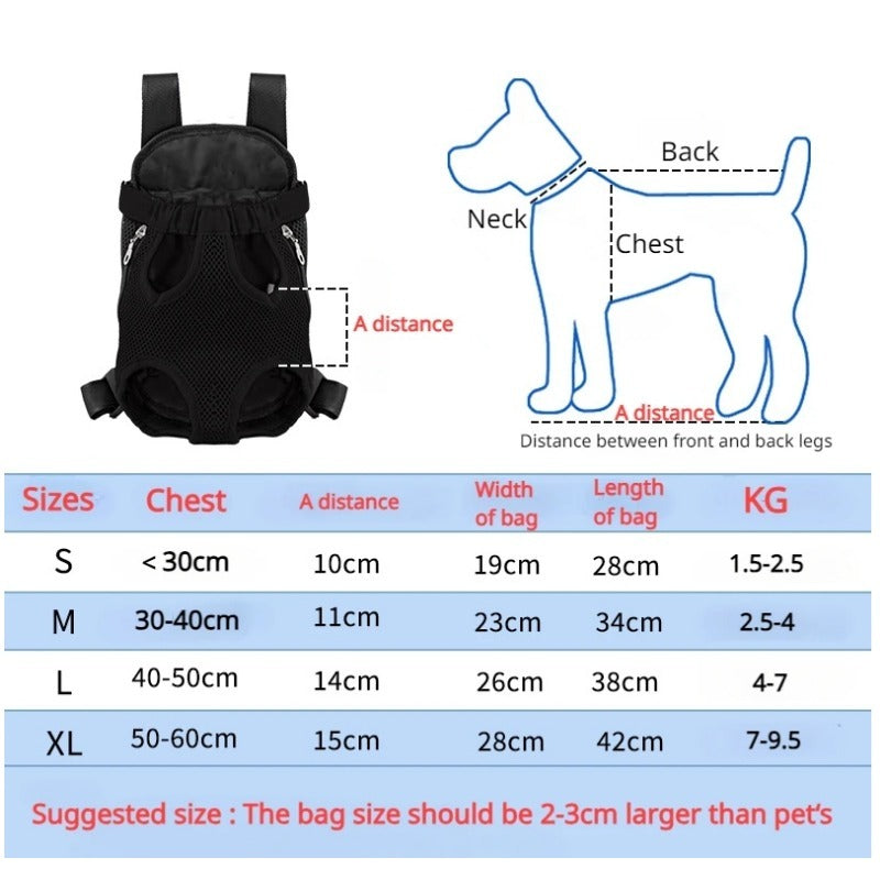 Breathable Dog Carrier Backpack: Adjustable Front Pack for Travel & Hiking - Blitzwear Co