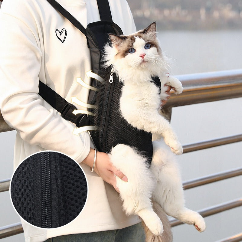 Breathable Dog Carrier Backpack: Adjustable Front Pack for Travel & Hiking - Blitzwear Co