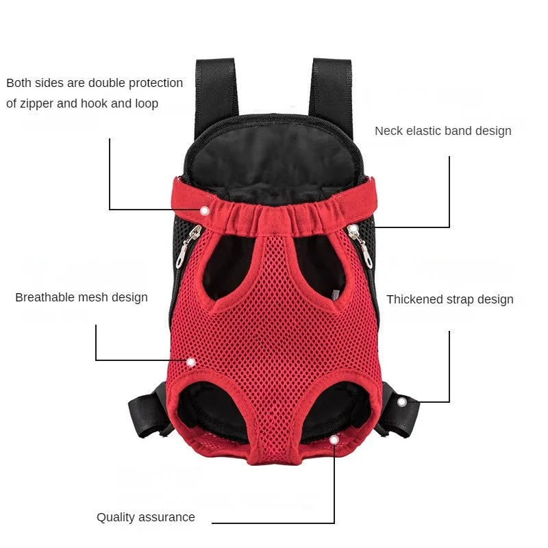 Breathable Dog Carrier Backpack: Adjustable Front Pack for Travel & Hiking - Blitzwear Co